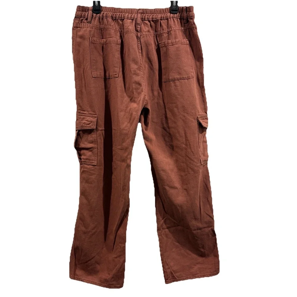 Womens Cargo Pants XL Brown Relaxed Fit Multi‎ Pocket Stretch